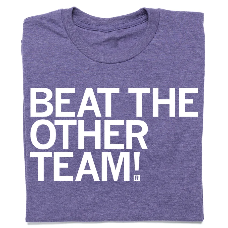 Women's Blouse with High CollarBeat The Other Team Purple and White