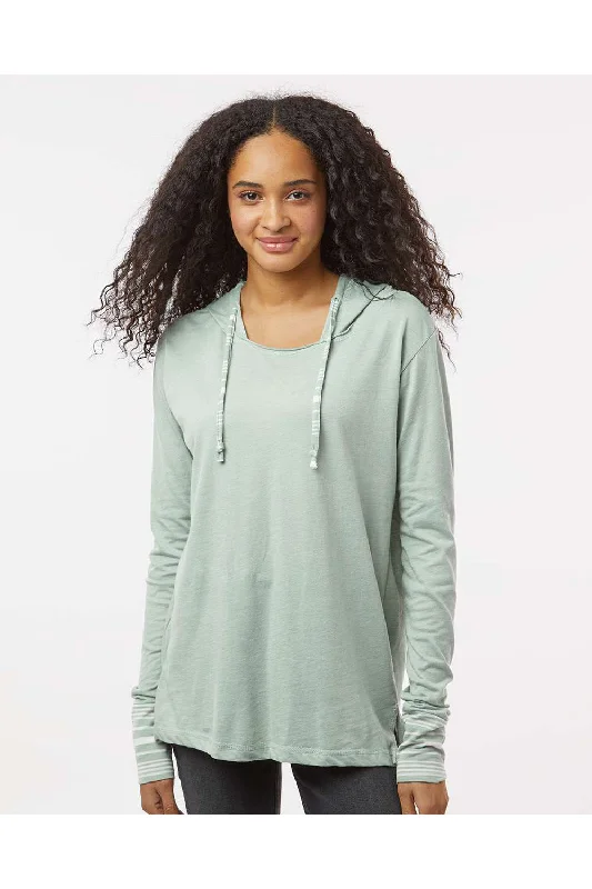 Women's Hooded Sweatshirts with Warm FabricMV Sport Womens Heathered Jersey Hooded T-Shirt Hoodie - Greenstone