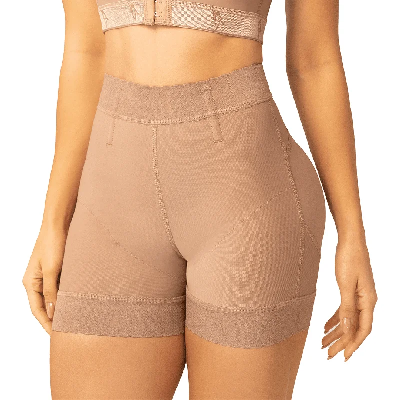 open-bust waist trainer with lace details for a feminine touch5012 Shaper Short Fajas Meli'belt