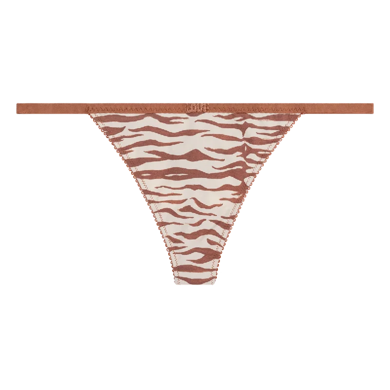 cotton-blend brief underwear for sensitive skinTanga Wild Rose Brown