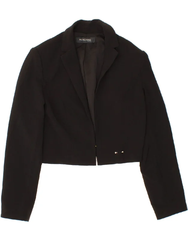 Women's Coats with Fur Trimmed BeltGUESS BY MARCIANO Womens Crop Bolero Jacket IT 40 Small Black