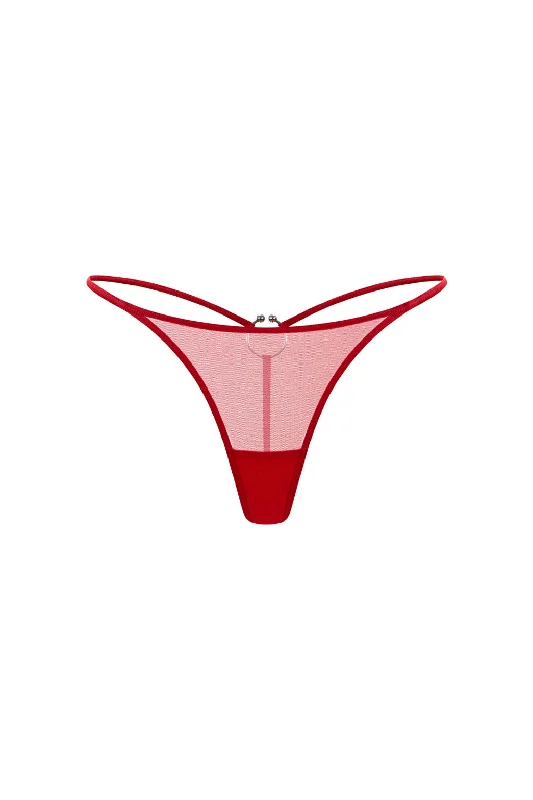 sheer lace hipster panties for womenDune Red G-String