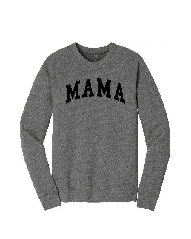 Women's Hooded Sweatshirts with Side PocketsINK - MAMA Crewneck Sweatshirt - Grey Tri Blend