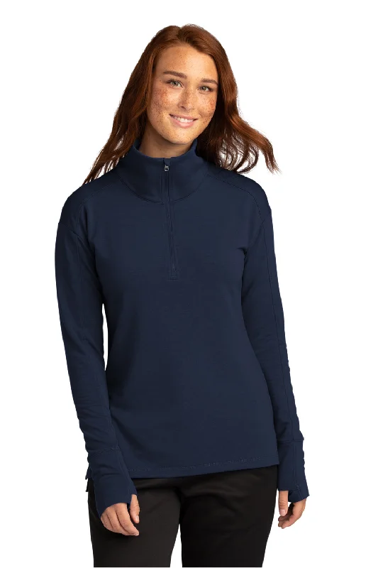 Women's Hooded Sweatshirts with Cotton LiningSport-Tek Womens Flex Fleece Moisture Wicking 1/4 Zip Sweatshirt - True Navy Blue