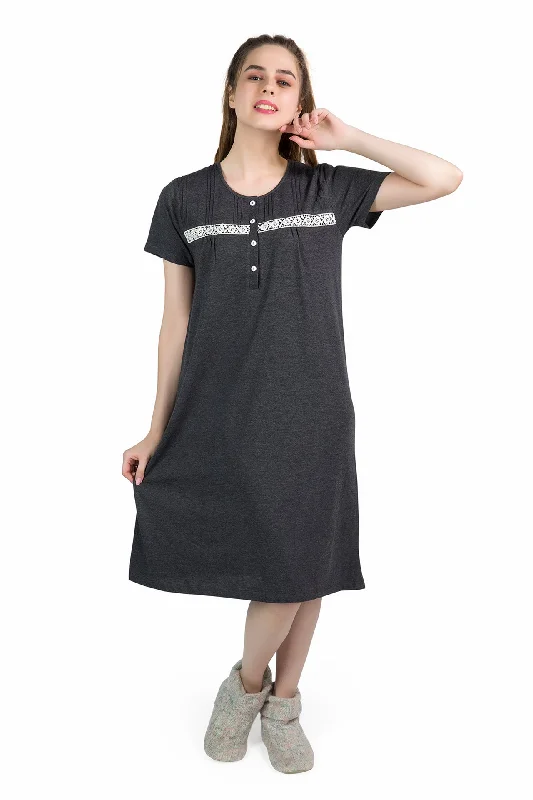 women's pajamas for those who value qualityAnthra Lace Yoke Short Nightdress