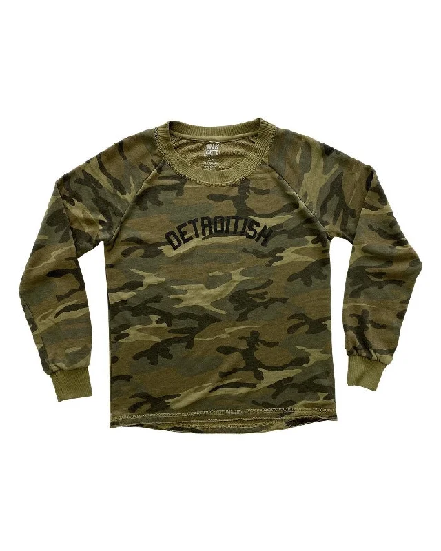 Women's Hooded Sweatshirts with Mediumweight FabricInk Detroit Detroitish Women's French Terry Sweatshirt - Camouflage