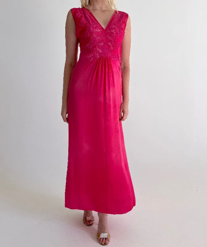 women's pajamas with adjustable waistbandsHand Dyed Hot Pink Silk Dress