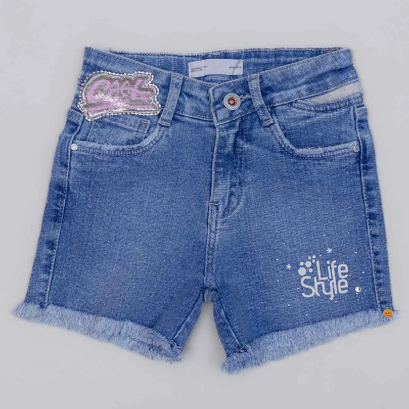 Denim Blue Shorts for Girls