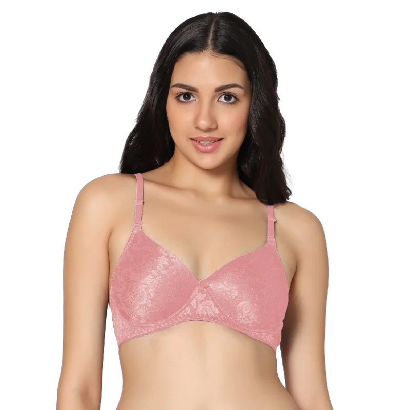 seamless bra with moisture-wicking fabricT-shirt Pink Color Medium Coverage Padded Bra (Pack of 1)