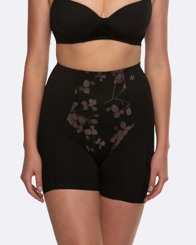 high-waisted shapewear shorts with power mesh for firmnessHush Hush Boy Leg Shaper