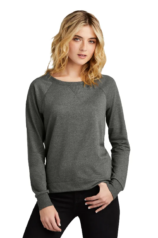 Women's Hooded Sweatshirts with Denim LiningDistrict Womens French Terry Crewneck Sweatshirt - Washed Coal Grey