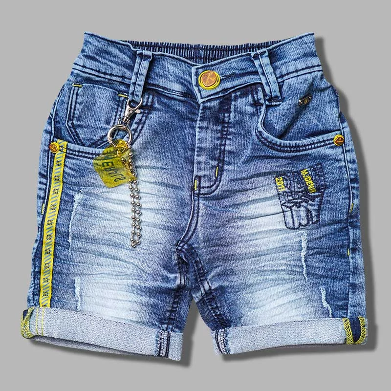 Blue Shorts For Boys with Elastic Waist