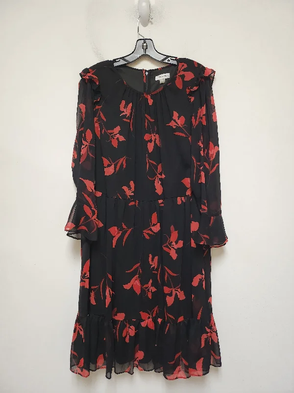 Women's Mini DressesDress Casual Midi By Calvin Klein In Black & Red, Size: Xl