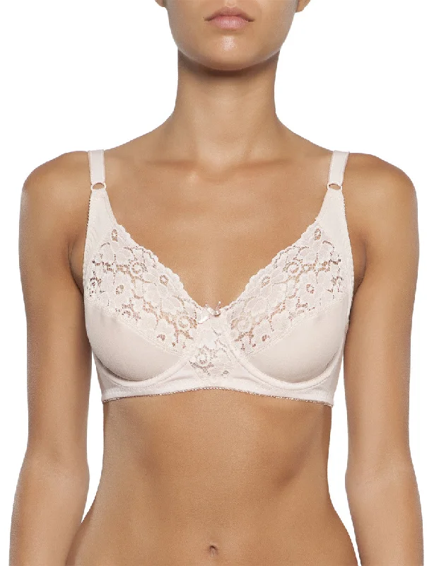 seamless nursing bra with easy-access clipsCaprice 75025 Cotton Bra Biscuit