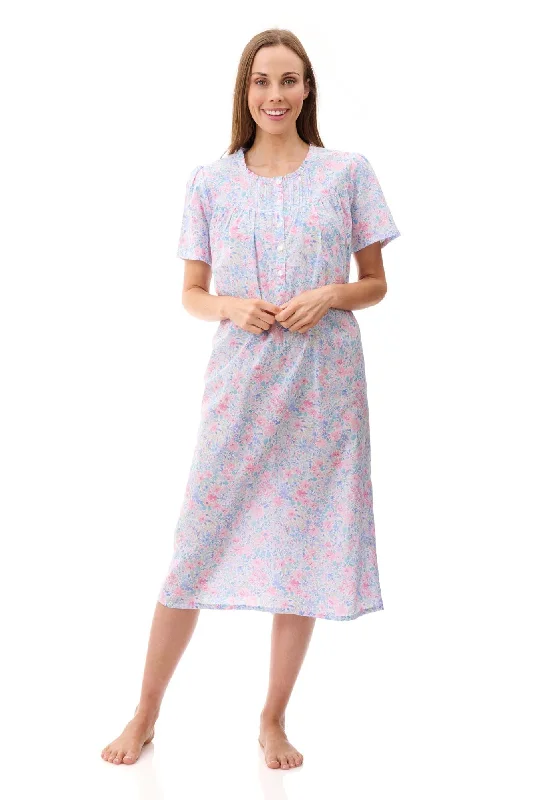 women's pajamas with a timeless appealBRIDGET SHORT SLEEVE MID NIGHTIE