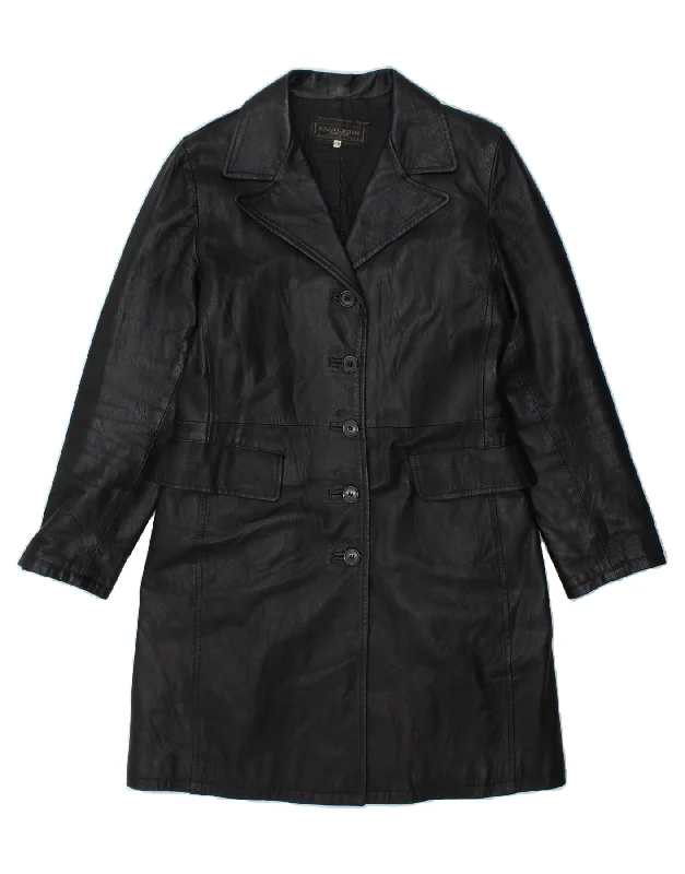 Women's Anorak CoatsNEW COLLECTION Womens Leather Coat IT 46 Large Black Leather