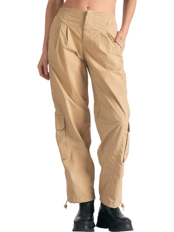 Women's Jodhpurs with Rounded CollarKrystian Cargo Pants In Tan