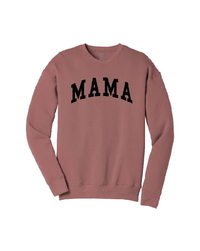 Women's Hooded Sweatshirts with Button PocketsINK - MAMA Crewneck Sweatshirt - Mauve