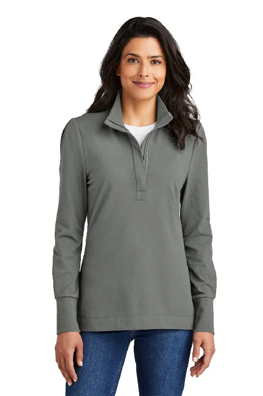 Women's Hooded Sweatshirts with Chenille LiningPort Authority Womens Fairway 1/4 Zip Sweatshirt - Shadow Grey