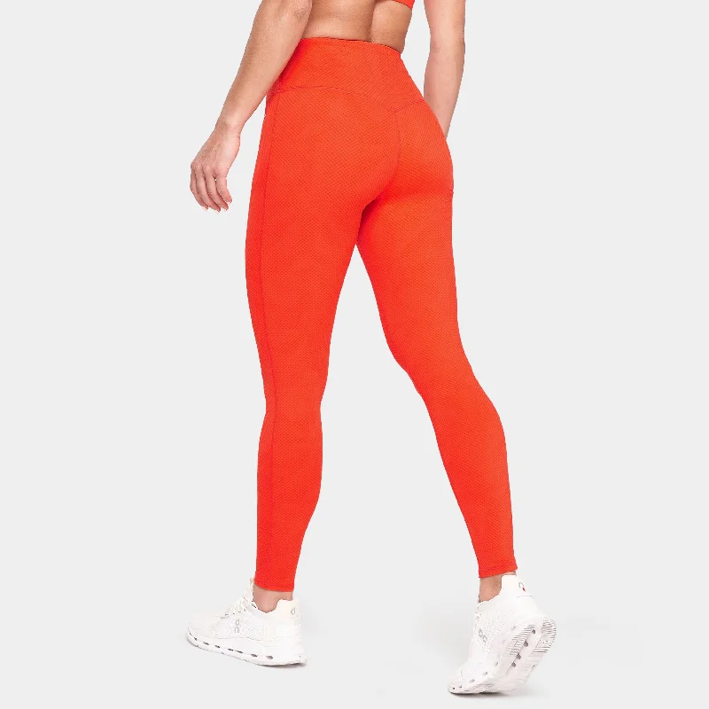 Run The City Leggings 27" 2.0 - Orange.Com & Poinciana Print