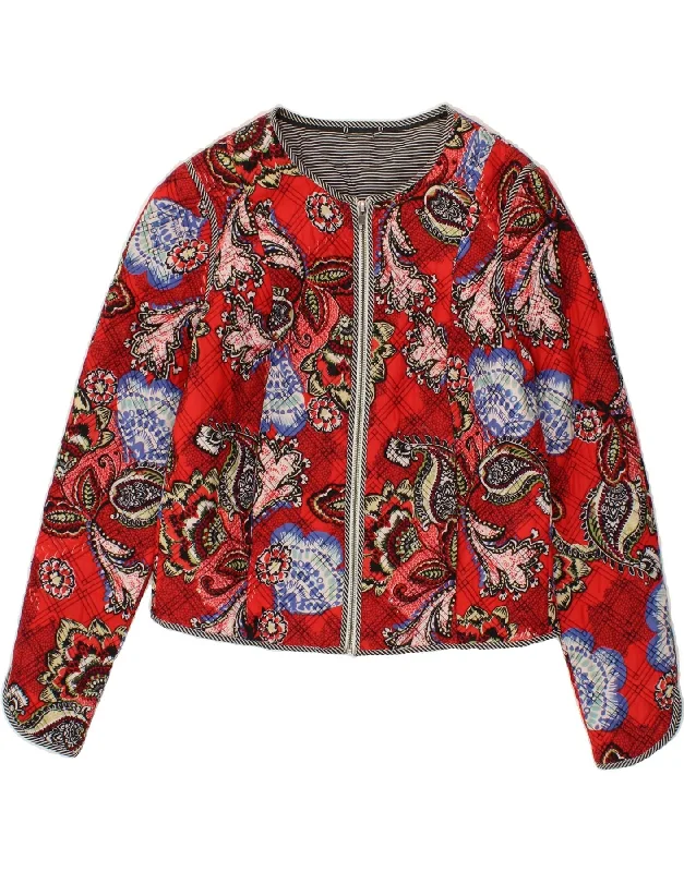 Women's Coats with Fur Trimmed BeltVINTAGE Womens Bomber Jacket UK 10 Small Red Paisley