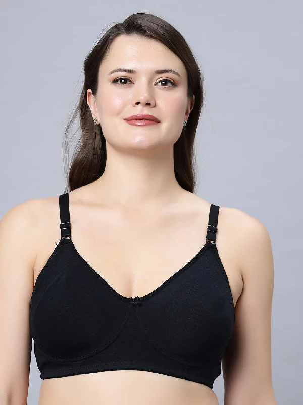 plus-size demi braNon-Padded Full Coverage T-Shirt Black Bra (Pack of 1)