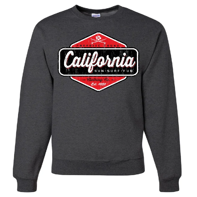 Women's Hooded Sweatshirts with Flannel LiningCalifornia Paradise Found Crewneck Sweatshirt