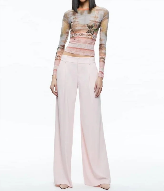 Women's Jodhpurs with V-Shaped CollarEric Low Rise Lace Pants In Pink Lace