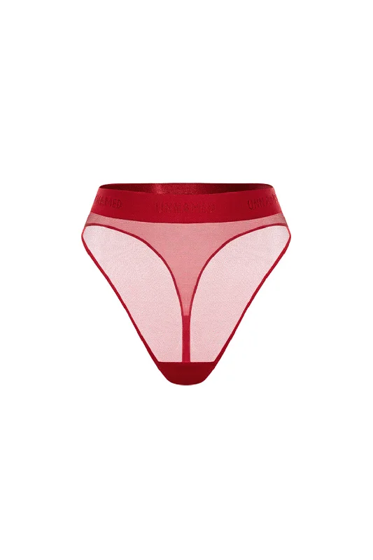 moisture-wicking seamless panties for womenHanna Red High-Waisted Thong