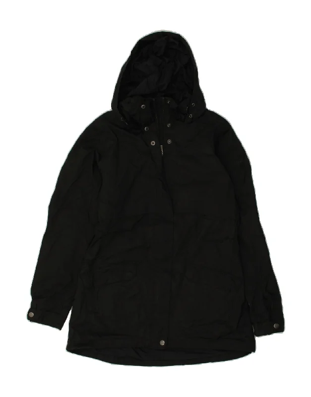 Women's Coats with Fur Trimmed CollarCOLUMBIA Womens Hooded Windbreaker Jacket UK 14  Medium Black Polyester