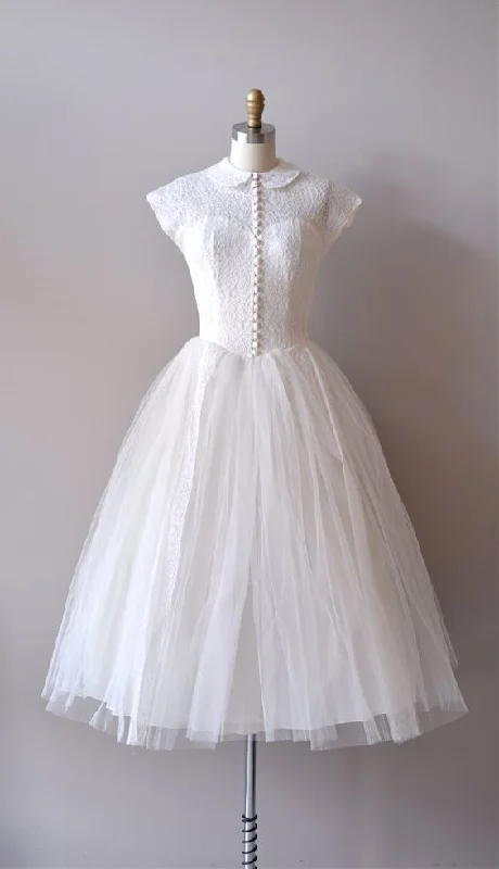 Women's Low-Neck DressesWhite Tulle Party Dress Homecoming Dress     S3305