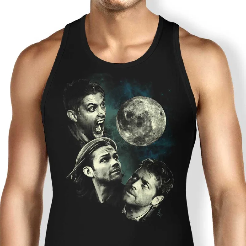 Women's Blouse with Narrow CollarThree Super Moon - Tank Top