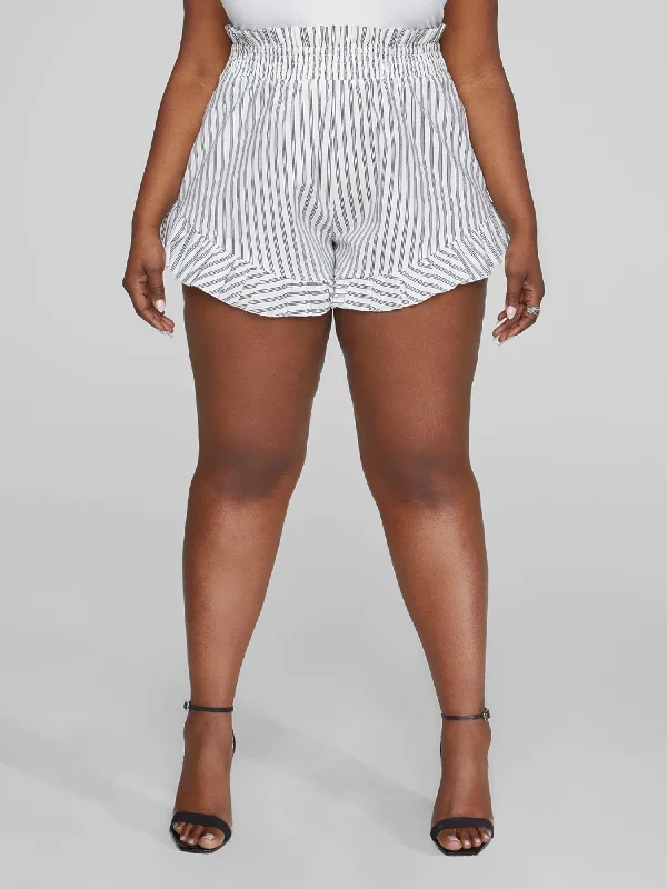 Brandi Striped Ruffle Hem Shorts