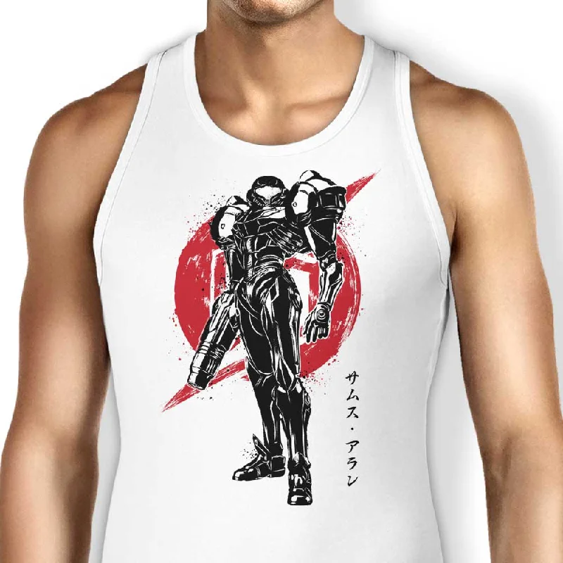 Women's Blouse with Sweetheart CollarGalactic Bounty Hunter Sumi-e - Tank Top