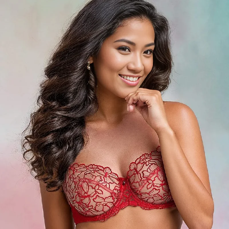 padded plunge braCrimson Red Hot Luxe Bra by Stefi L