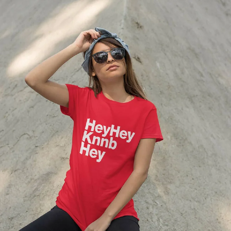 Women's Round-Neck BlouseHey Hey Knnb Hey Crew Neck S-Sleeve T-shirt