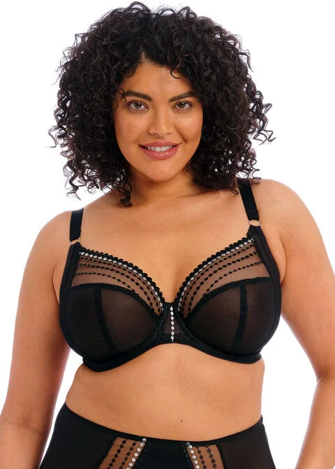 convertible plunge bra with lace trimMatilda Black Uw Plunge Bra