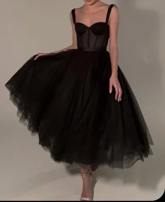 Women's Sweetheart Collar DressesBlack Prom Dress, Graduation Party Dresses, Prom Dresses For Teens    S3274