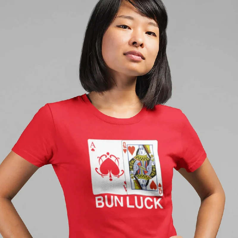 Women's Blouse for BusinessBun Luck (Ace & Queen) Crew Neck S-Sleeve T-shirt