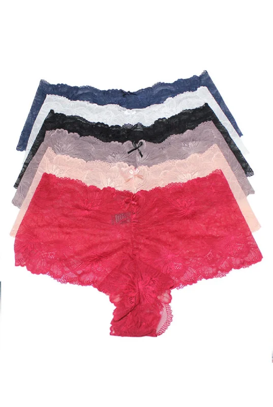 plus-size seamless panties for all-day comfortLace boyshort with Cute Bow