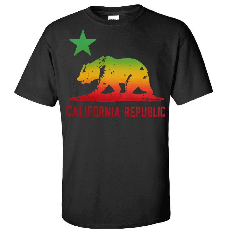 Women's Hooded Sweatshirts with Velcro ClosureCalifornia Republic Rasta Bear Flag Asst Colors T-shirt/tee