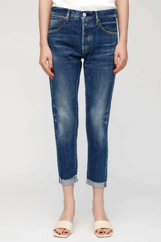 Women's Jodhpurs with Collarless DesignWilbur Tapered Mid-Rise Jean In Blue