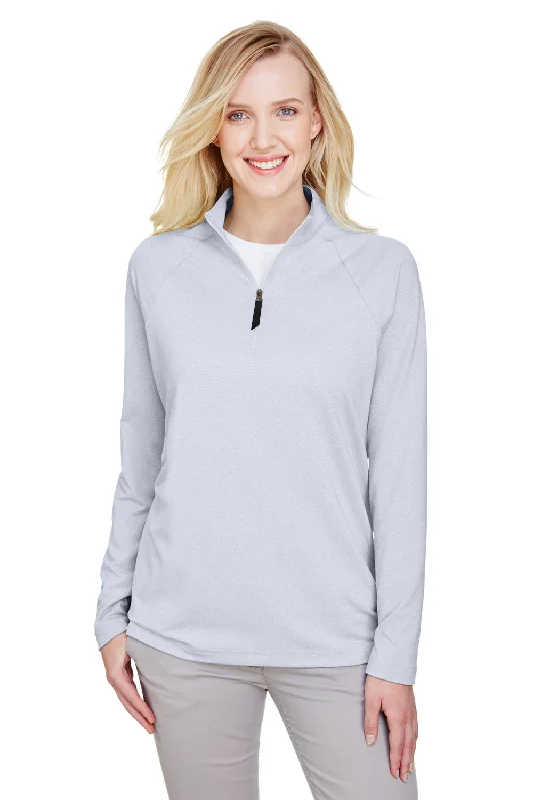 Women's Hooded Sweatshirts with Stretch WaistDevon & Jones Womens CrownLux Clubhouse Performance Moisture Wicking 1/4 Zip Sweatshirt - Navy Blue