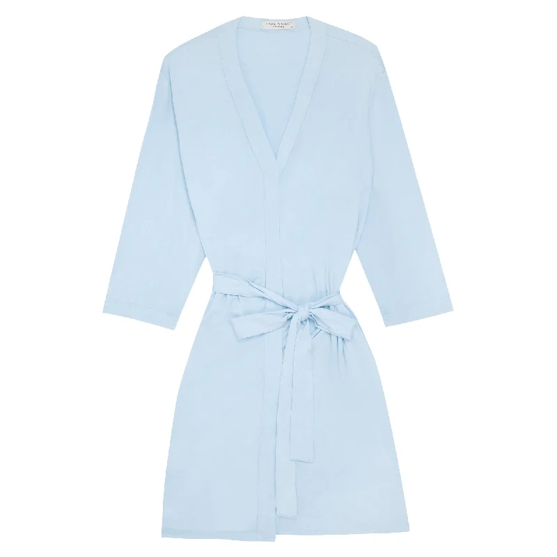 women's pajamas in pastel colorsDrape Bamboo Robe in Powder Blue