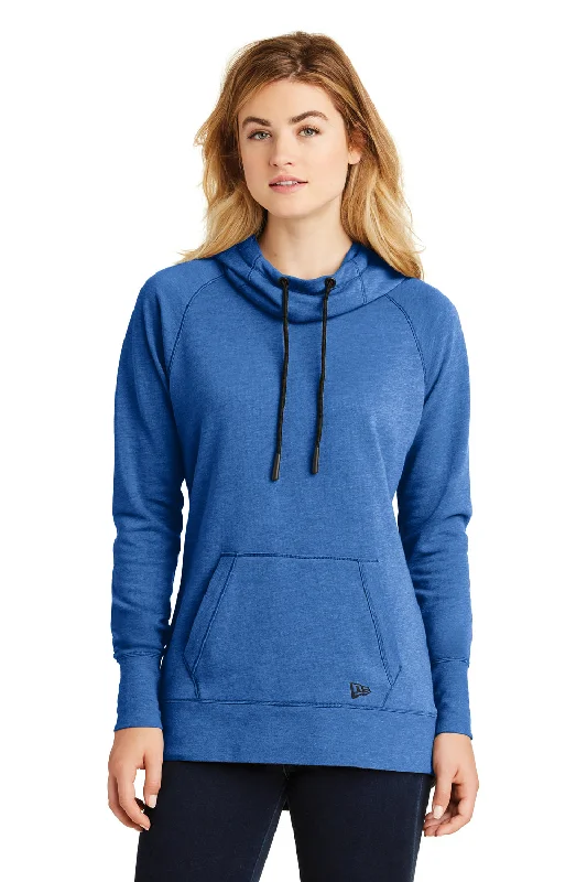 Women's Hooded Sweatshirts with Modal LiningNew Era Womens Fleece Hooded Sweatshirt Hoodie w/ Pouch Pocket - Heather Royal Blue