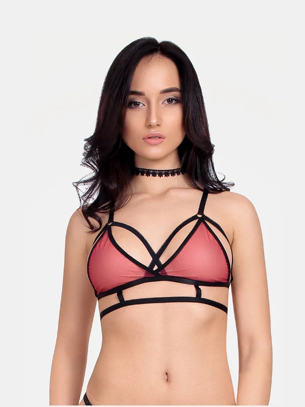 molded cup bra for shape retentionBurgundy Desire