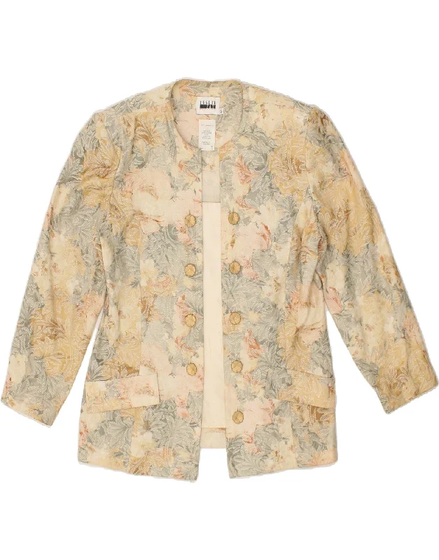 Women's Coats with ZipperFAY Womens Double Breasted Blazer Jacket UK 12 Medium Multicoloured Floral