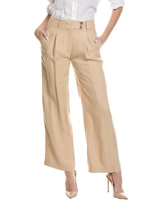 Women's Jodhpurs with Notched CollarReiss Hollie Wide Leg Linen-Blend Trouser