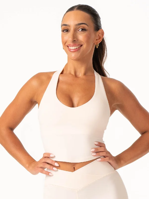 Women's Blouse with Lapel CollarNKD Halter Shelf Tank - Off White