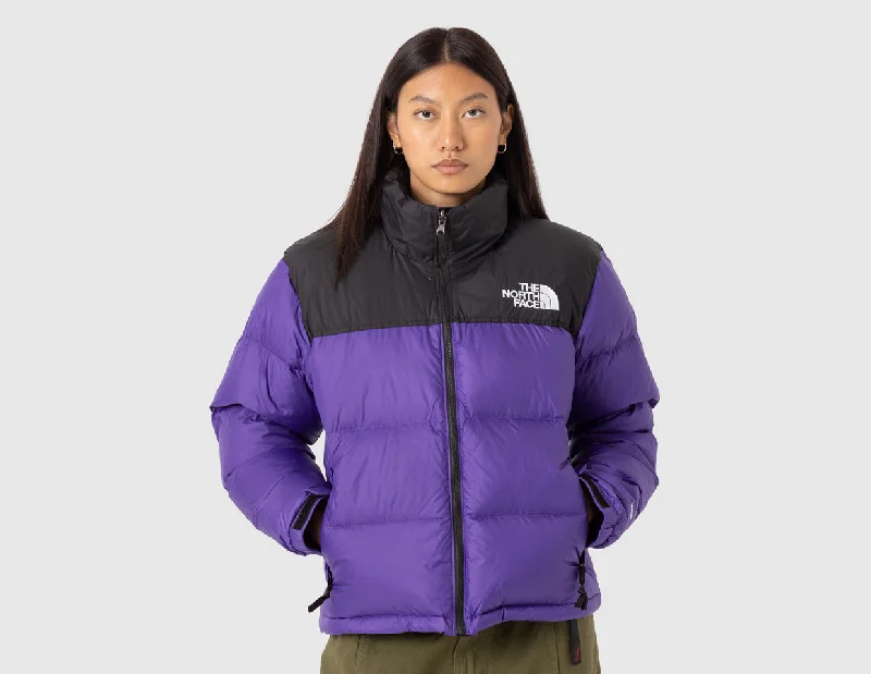 Women's Denim CoatsThe North Face Women's Nuptse Jacket Purple / TNF Black